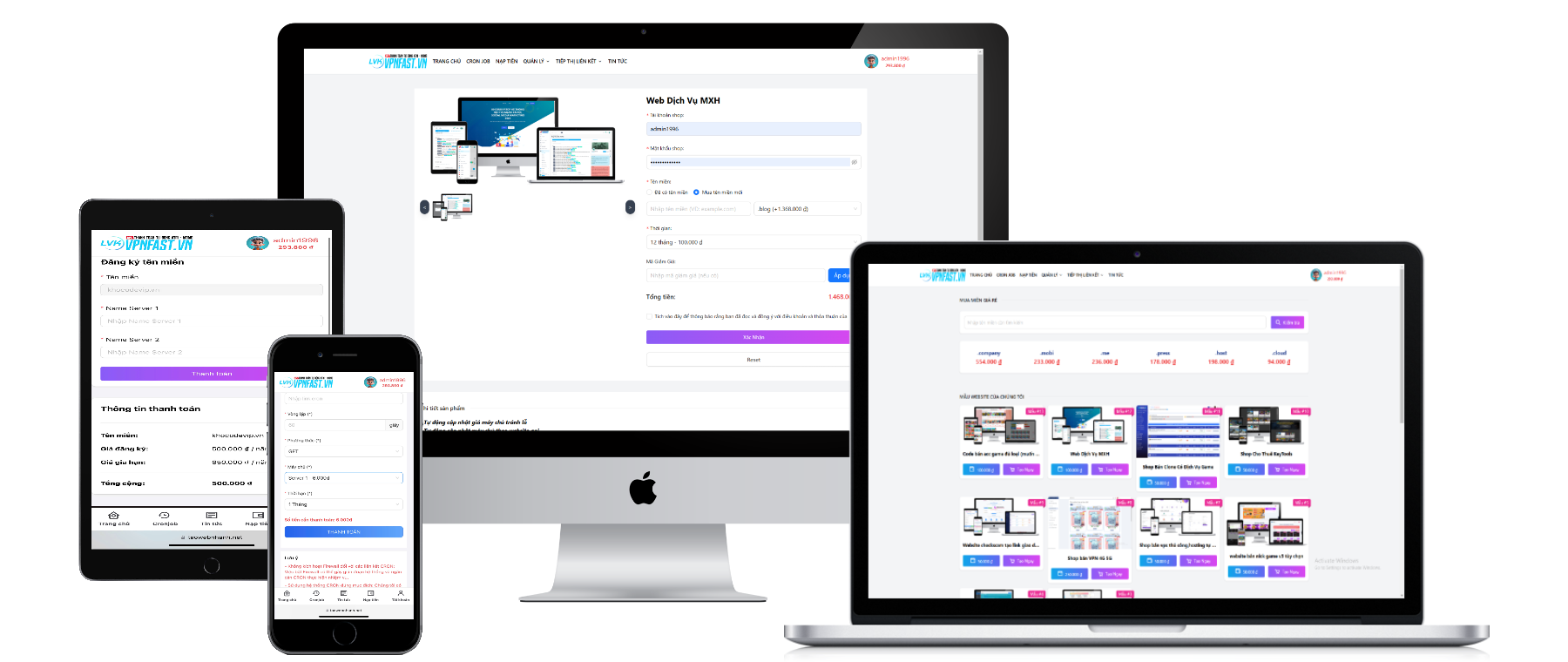 Code cron, bán miền và tạo website đơn tay, bán code website