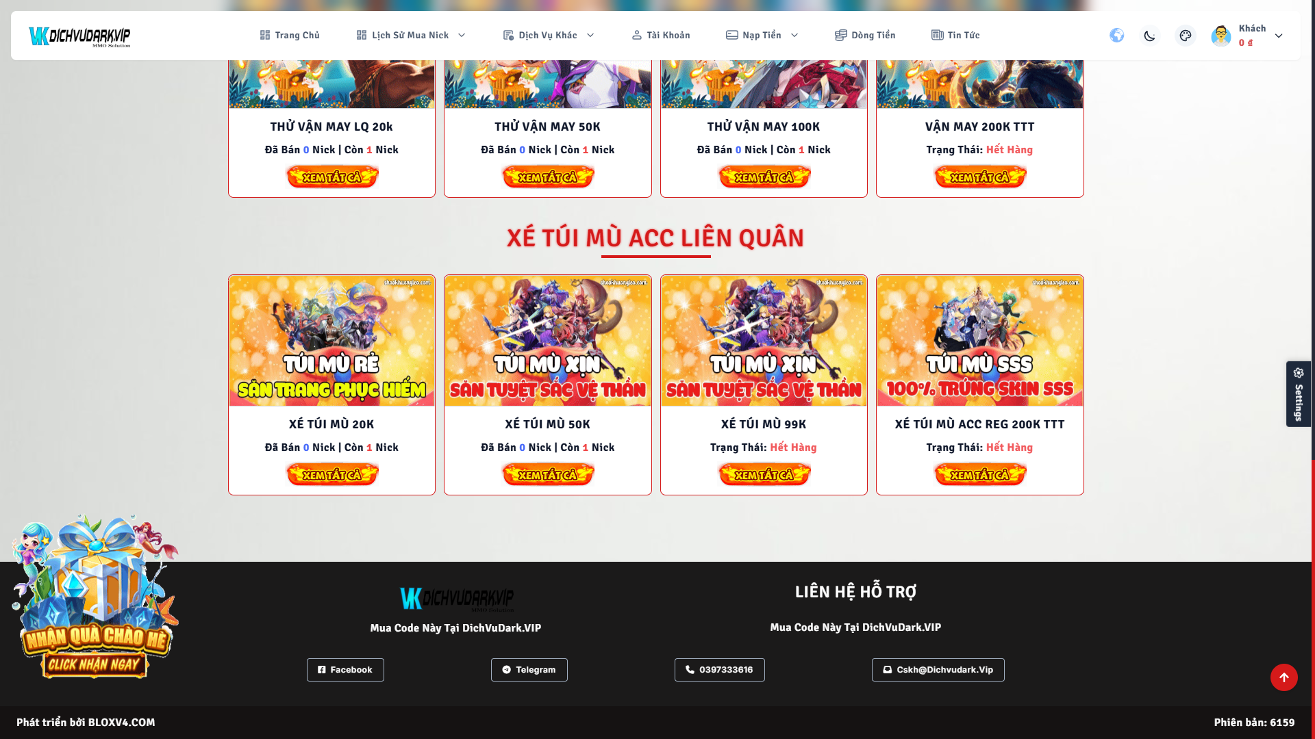 Shop V3 Bán Acc Game Tuỳ Chỉnh